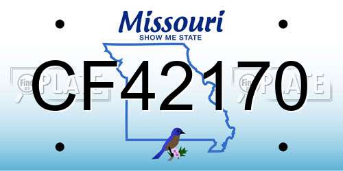 CF42170 Missouri License Plate