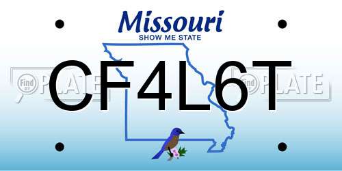 CF4L6T Missouri License Plate