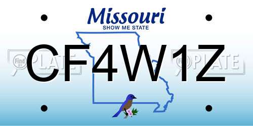 CF4W1Z Missouri License Plate