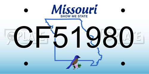 CF51980 Missouri License Plate