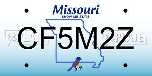 CF5M2Z Missouri License Plate