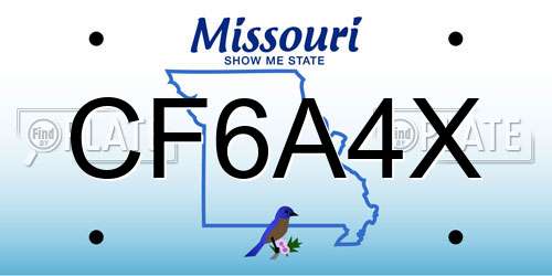 CF6A4X Missouri License Plate