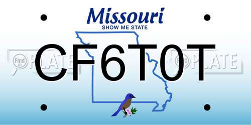 CF6T0T Missouri License Plate
