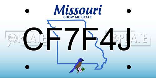 CF7F4J Missouri License Plate