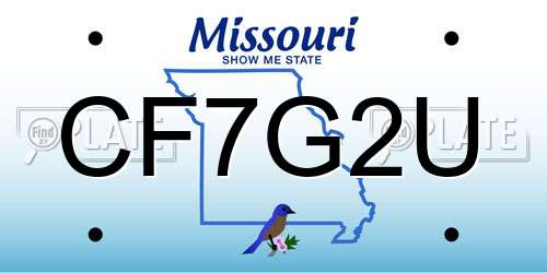 CF7G2U Missouri License Plate