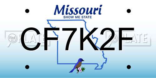 CF7K2F Missouri License Plate