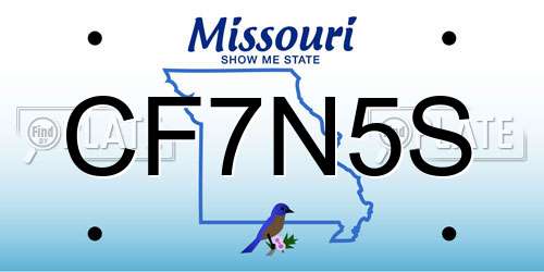 CF7N5S Missouri License Plate