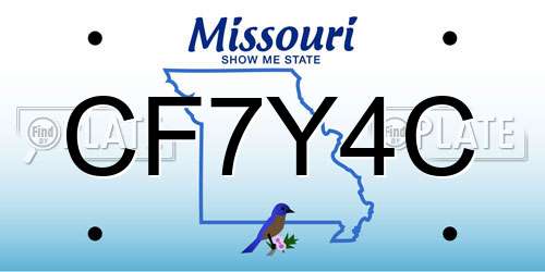 CF7Y4C Missouri License Plate