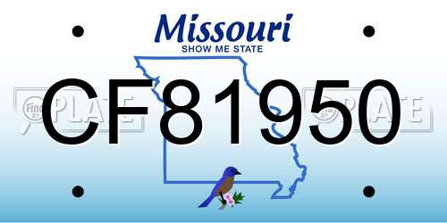 CF81950 Missouri License Plate