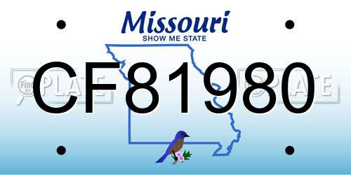 CF81980 Missouri License Plate