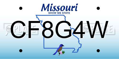 CF8G4W Missouri License Plate