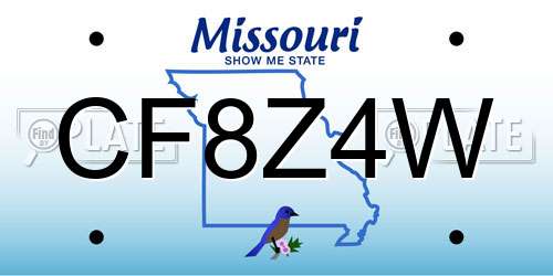CF8Z4W Missouri License Plate