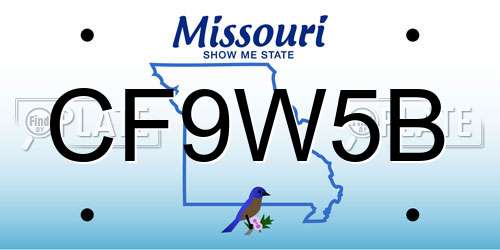 CF9W5B Missouri License Plate