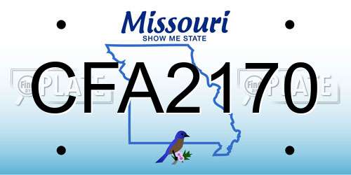 CFA2170 Missouri License Plate