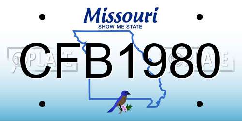 CFB1980 Missouri License Plate