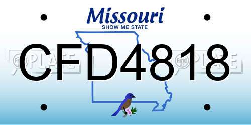 CFD4818 Missouri License Plate