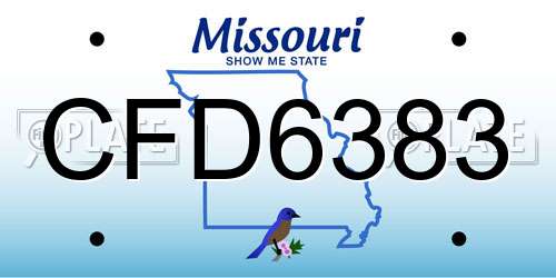 CFD6383 Missouri License Plate