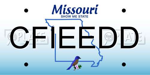 CFIEEDD Missouri License Plate