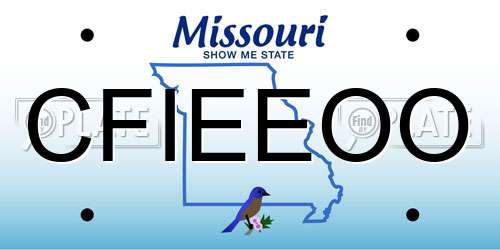 CFIEEOO Missouri License Plate