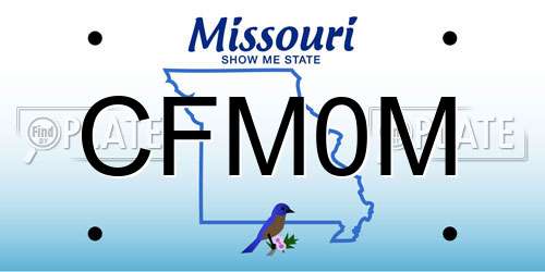 CFM0M Missouri License Plate