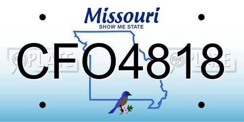 CFO4818 Missouri License Plate