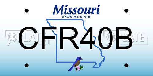 CFR40B Missouri License Plate