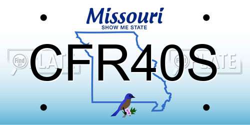 CFR40S Missouri License Plate