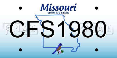 CFS1980 Missouri License Plate
