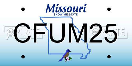 CFUM25 Missouri License Plate