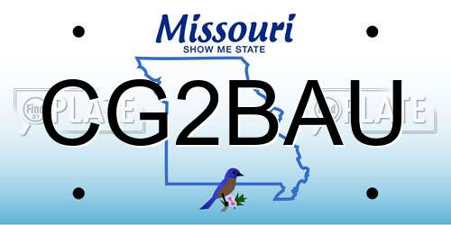 CG2BAU Missouri License Plate