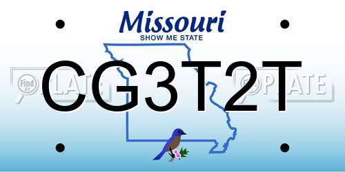 CG3T2T Missouri License Plate
