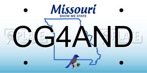 CG4AND Missouri License Plate