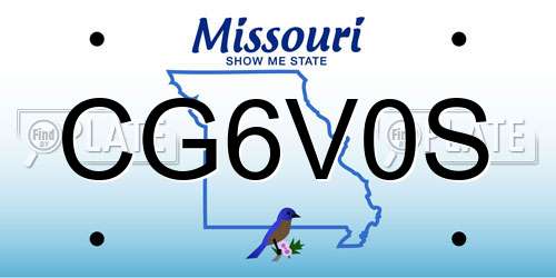CG6V0S Missouri License Plate