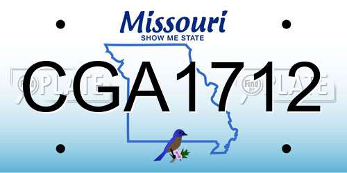 CGA1712 Missouri License Plate
