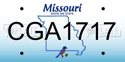 CGA1717 Missouri License Plate