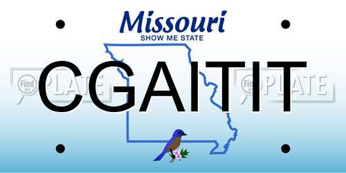 CGAITIT Missouri License Plate