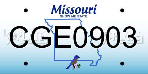CGE0903 Missouri License Plate
