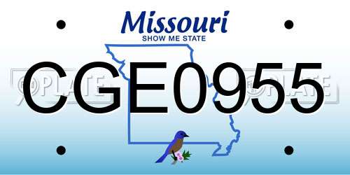 CGE0955 Missouri License Plate