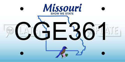 CGE361 Missouri License Plate