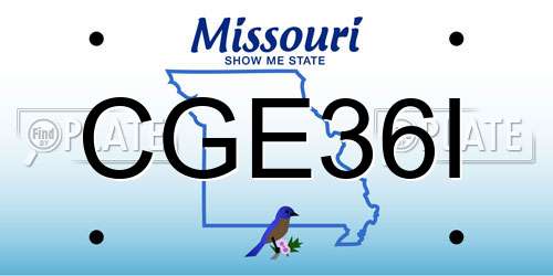 CGE36I Missouri License Plate