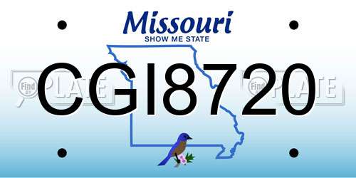 CGI8720 Missouri License Plate