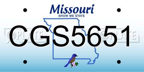 CGS5651 Missouri License Plate