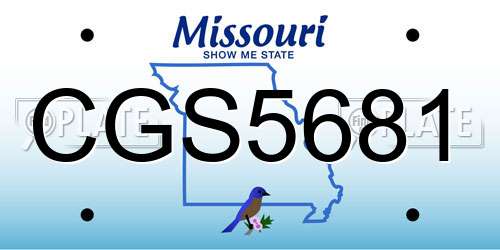 CGS5681 Missouri License Plate