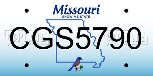 CGS5790 Missouri License Plate