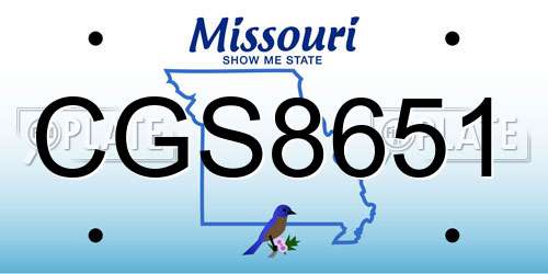 CGS8651 Missouri License Plate