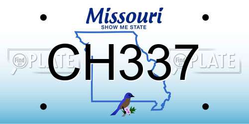 CH337 Missouri License Plate
