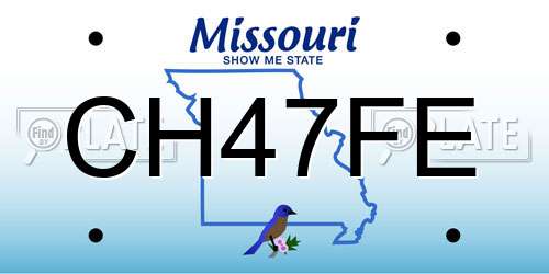 CH47FE Missouri License Plate