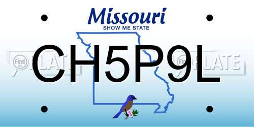 CH5P9L Missouri License Plate