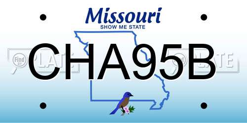 CHA95B Missouri License Plate