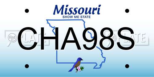 CHA98S Missouri License Plate